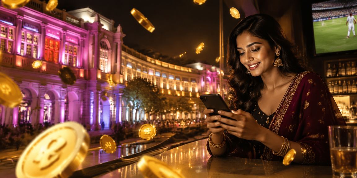 Neon lit mobile casino in Delhi Connaught Place